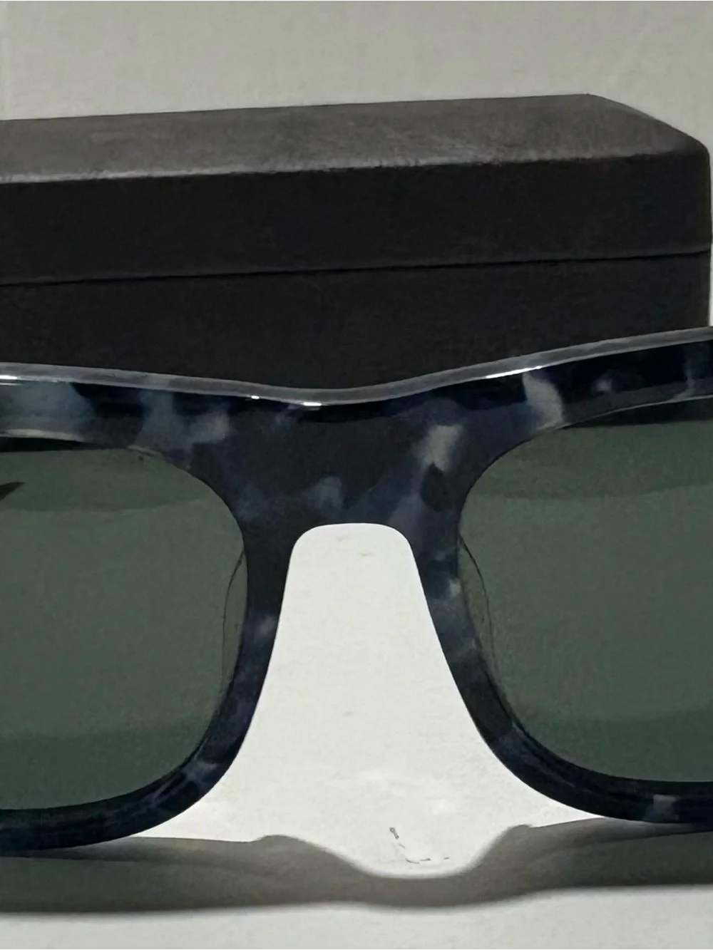 SPY Men's Tortoiseshell Blue Frame Sunglasses with Dark Green Lenses